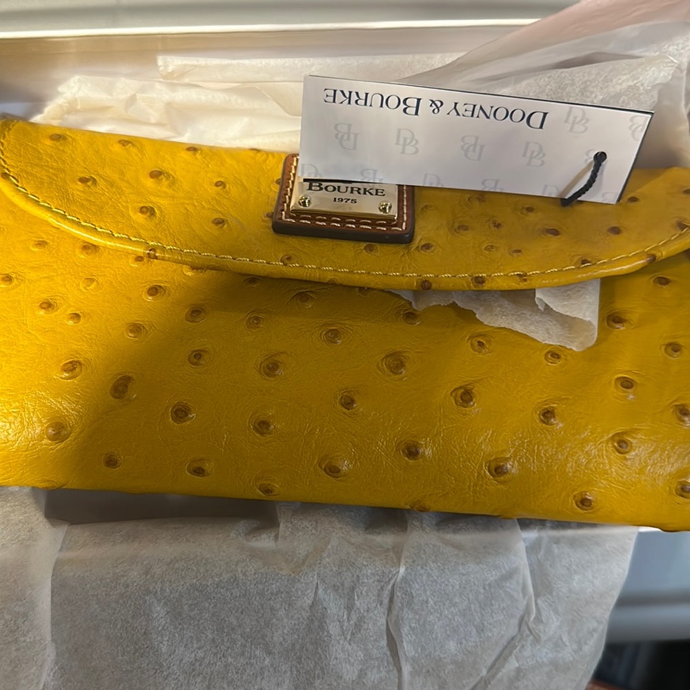 Yellow ostrich Dooney & Bourke wallet